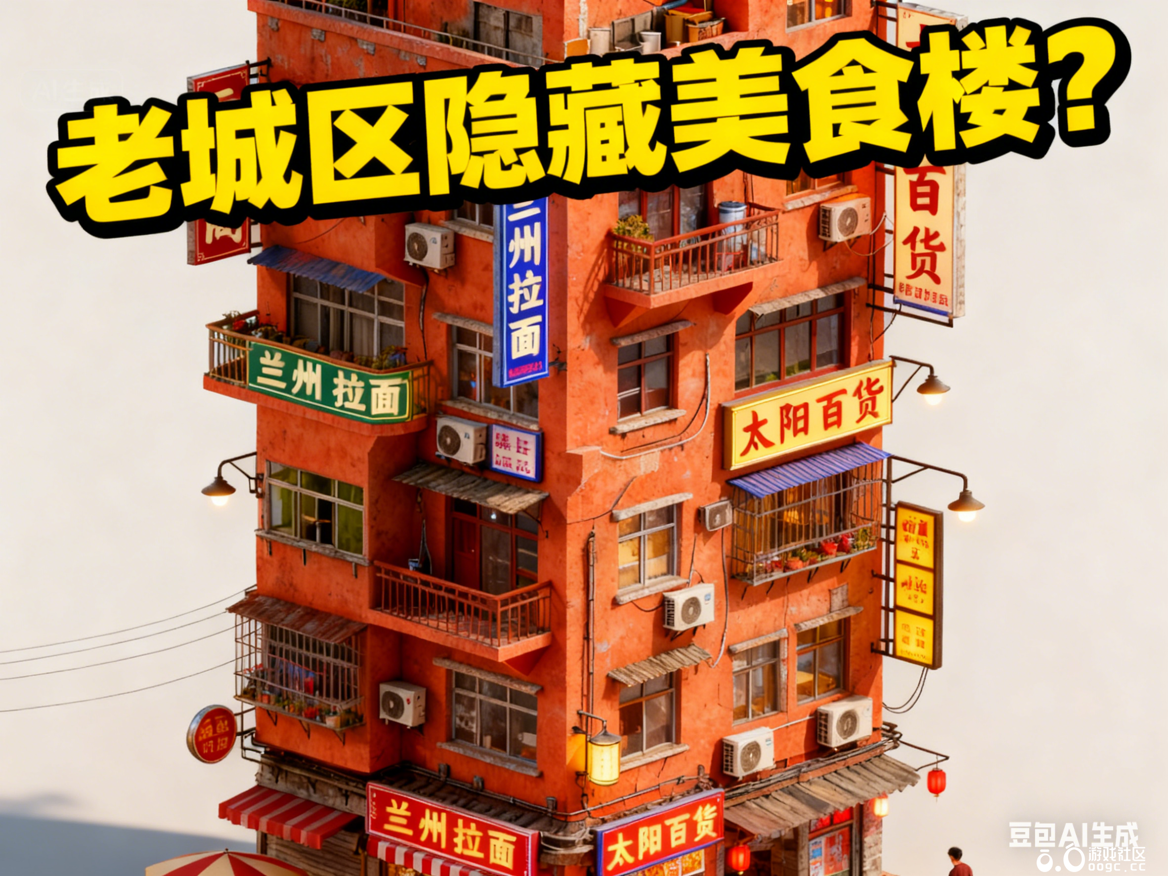 离谱但好逛！会飞的复古市井楼 ，自带老铺的浮空老城会飞的建筑。沉浸式空中烟火！-1