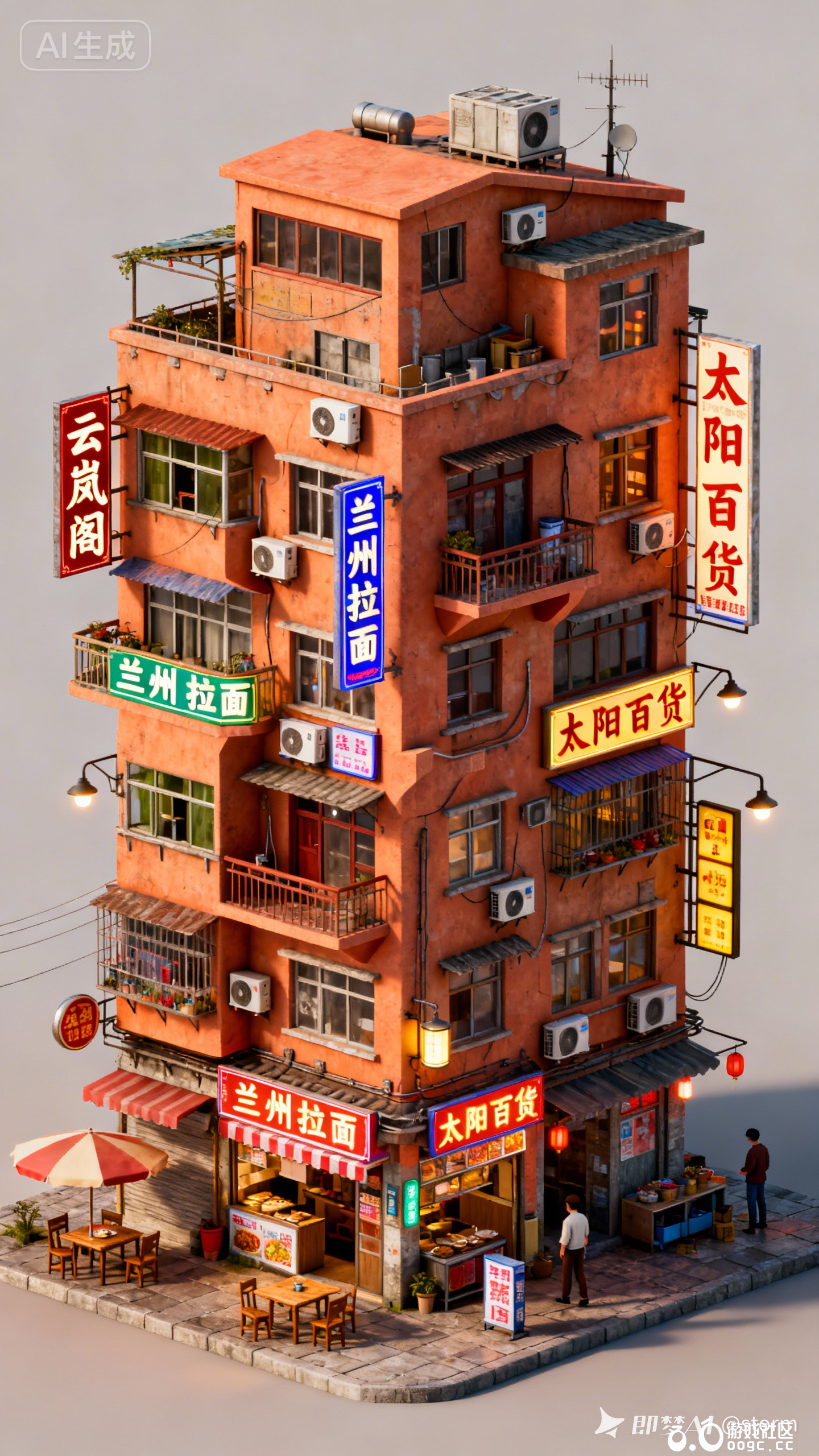 离谱但好逛！会飞的复古市井楼 ，自带老铺的浮空老城会飞的建筑。沉浸式空中烟火！-2